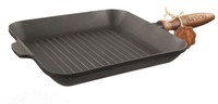 Steakpfanne, Bratpfanne, Grillpfanne Aus Gusseisen 28Cm 100% Eco, T307