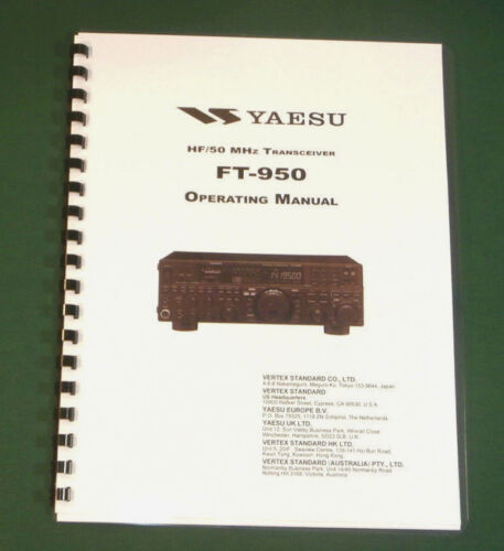 Yaesu FT-950 Instruction Manual -  Premium Card Stock Covers & 32 LB Paper! - Picture 1 of 1