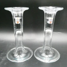 Michael Bang Holmegaard Mercury Flare Bubble Glass 488 Candle Stick Holders 7"