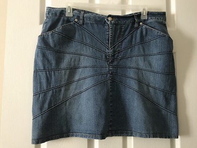 Goddess Trend Women s Stretch Ribbed Denim Blue Jeans Skirt Size 23/24