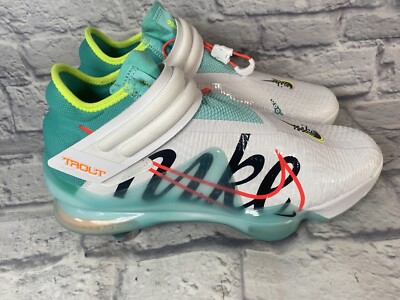 Nike Mens Force Zoom Trout 7 Baseball Cleats CI3134-107 Mens White Grn Nike Force Zoom Trout 7 Baseball Cleats White Aurora Green  main image 3