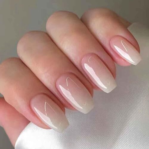 Ataúd Medio Prensado Uñas Falsas Uñas Blancas Brillante Medio Ataúd Blanco - Imagen 1 de 6