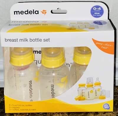 Medela • Breast Milk Bottle Set • 0-4 Months Slow Flow Nipple •
