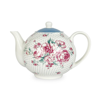 Isabelle Rose Julia Porzellan Teekanne Retro Stil mit Deckel 1 Liter 5054