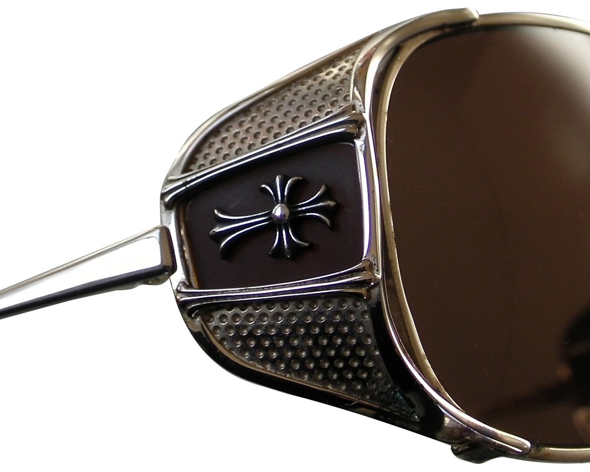 CHROME HEARTS JONES SUNGLASSES GOLD PLATED W/ZEISS LENS Sun