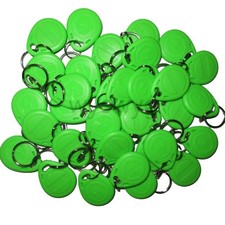 100pcs 125KHz RFID ID EM4100 Proximity Induction Tag Token Keyfob Green Color