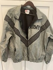 PFU Army Jacket Mens Medium Gray Black Full Zip US Military Windbreaker
