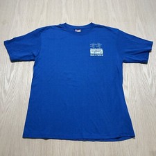 VTG Soffe Mens Large T-Shirt Blue Run & Walk Dri-Release Made In USA