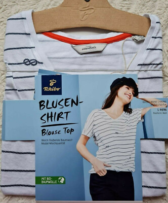´´´  Tchibo Damen Blusenshirt   Gr. L 44/46 Mit Bio-Baumwolle  ´´´