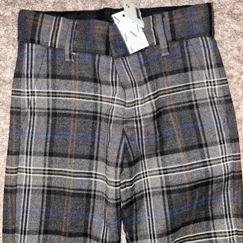 New Janie and Jack Boys Plaid Dress Pants Grey Size 4 - Picture 2 of 3