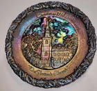 New ListingFenton Christmas in America 1974 The Nations Church Plate No. 5 Carnival Glass