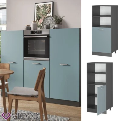 Vorratsschrank R-Line Solid Anthrazit Blau Grau 60 cm modern kleine Tür Vicco - Bild 1 von 4