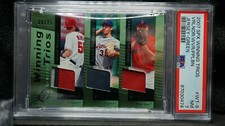 2007 SPx Winning Trios Green /25 Weaver Verlander Papelbon #WT-9 Patch PSA