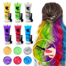 Byhoo 6PCS Temporary Hair Dye for Dark Hair, Hair Chalk for Girls, Kids Hair Dye