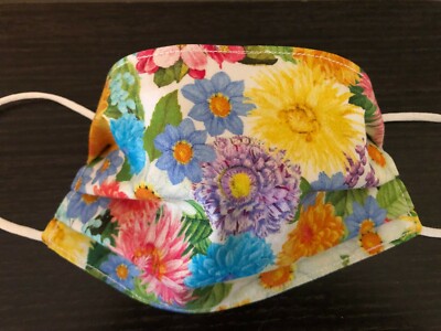 Spring Mix Flowers Face Mask. 100% Quilters Cotton. Kids, Teen & Adult Sizes.