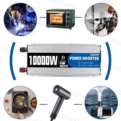Car Power Inverter 10000W DC 12/24V/48V To AC 220V Pure Sine Wave Converter xcxy - Picture 6 of 19