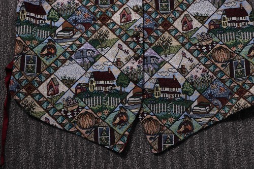 Bobbie Brooks Vintage 90's Tapestry Vest Thanksgiving Americana Women's XL - Picture 2 of 12