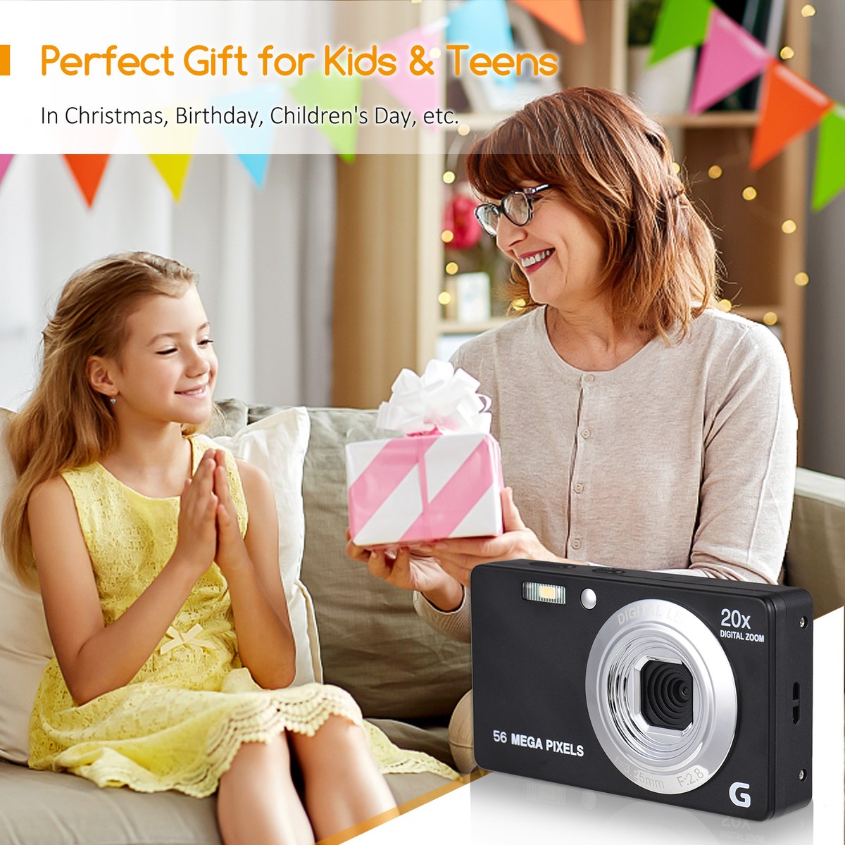 4K 56MP Portable Digital Camera Ultra HD 20X Zoom Anti-shaking