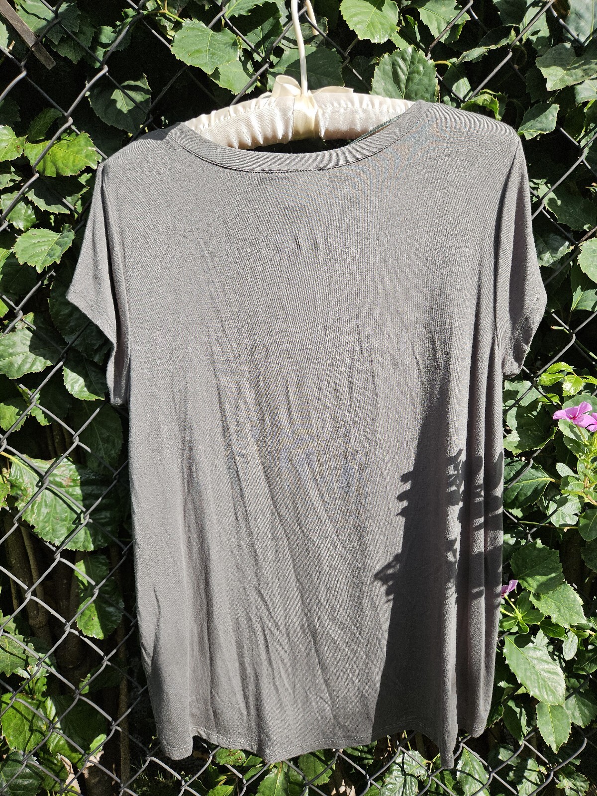 Cable And Gauge Olive Green HiLow Short sleeve Top … Gem