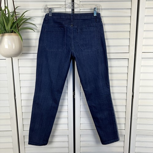 Prana Indigo Stripe Jett Jeans Organic Cotton Capri Pants Railroad Size 6 / 28 - Picture 5 of 10