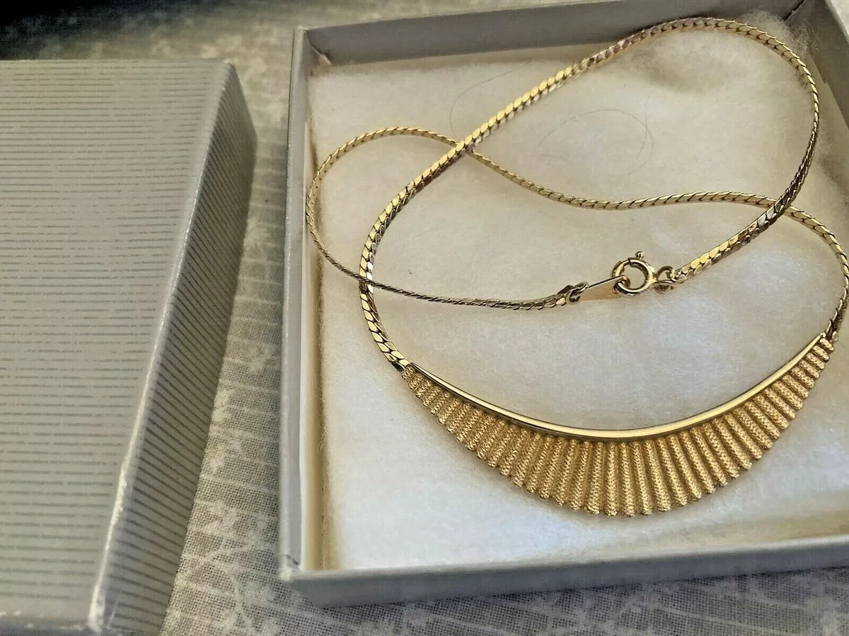 Avon gold tone fan sail box. 14.5 in. choker. | eBay