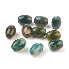 20pcs Natural Indian Agate European Large Hole Barrel Beads Stone Loose 15 17mm