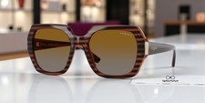 VOGUE VO5612SB 2571T5 Striped Brown Havana Grad Polarized 55 Women's Sunglasses