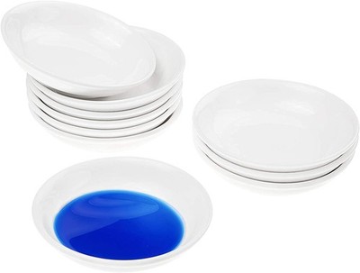 10PCS Round Porcelain Watercolor Paint Palette,Round Ceramic Artist Paint Pal