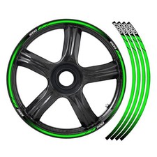 17 Reflective Motorcycle Wheel Rim Tape Decal Stripes Sticker Compatible Green