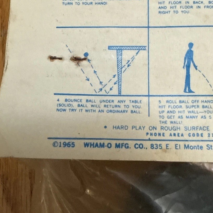 Orig Vintage 1965 Wham O Super Ball Sealed In Package New Old Stock Superball ..