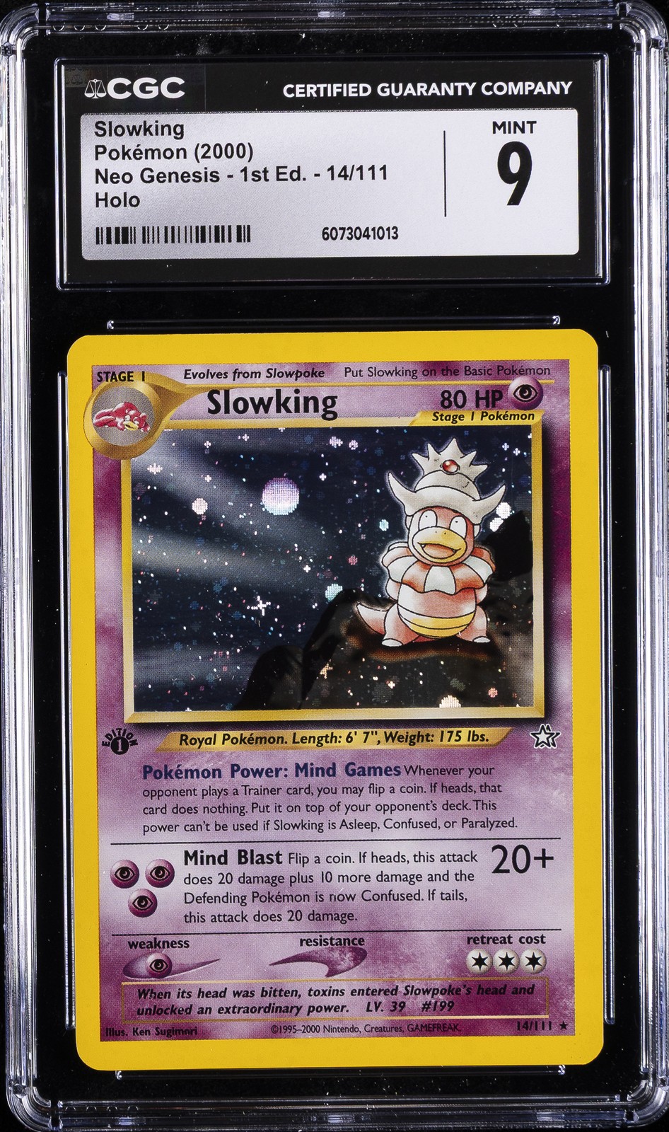 2000 POKEMON NEO GENESIS- 1ST ED. HOLO #14/111 SLOWKING CGC 9