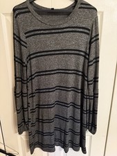 As u wish Striped Sweater Dress Black /Gray Size Xl ￼