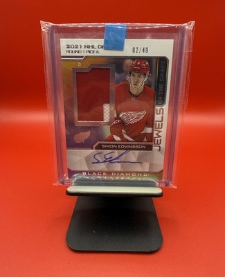 2023-24 BLACK DIAMOND JEWELS OF THE DRAFT 2-C PATCH AUTO SIMON EDVINSSON RC #/49