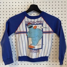 Vintage 90s Seasame Street Cookie Monster Baseball Home Run Kids Sweatshirt 6