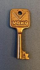 Vintage hollow barrel steel furniture cabinet SKELETON KEY, 1 3/4" VOKO #5