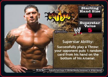 REVOLUTION Batista Superstar Card Lightly Played WWERD: Batista