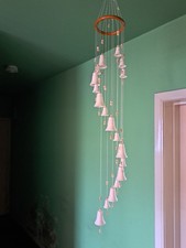 Glockenspiel Mobile Windspiel  mit Glöckchen  Keramik Weihnachtsdekoration