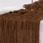 6Pcs Brown Coffee Fall Thanksgiving Cheesecloth Table Runner Boho Rustic Gauze 1