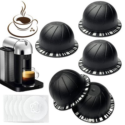 Reusable Vertuo Pods Refillable Coffee Capsule S, 5pcs Black (230 ml) 