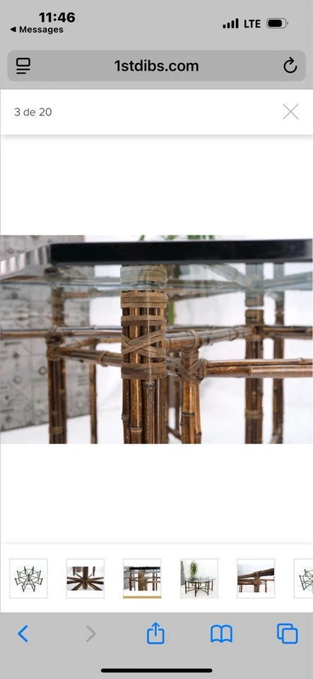 McGuire Glass And Rattan Sinning Table - Image 3 of 4