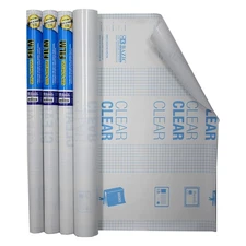 BAZIC Clear Self-Adhesive Book Cover Protector Roll 17.5"x4yd for Hardcover/Pape