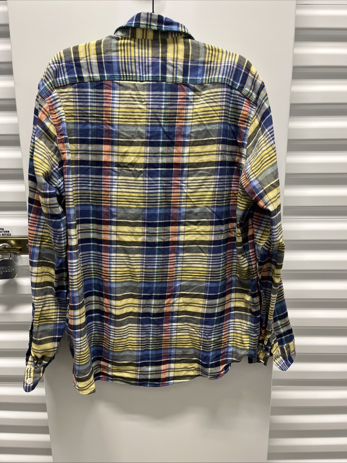 Polo Ralph Lauren Mens Xl Performance Flannel Yellow Plaid Classic Fit thumbnail 6