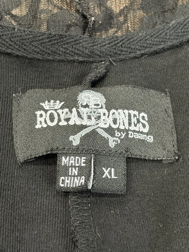 Royal Bones Daang Womens Goodman Lace Mesh Sheer Corset Hoodie Zip Up XL - Image 2 of 4