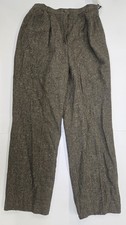 NWT Pendleton Wool Trousers Womens 14 Brown Herringbone Pleated High Rise USA