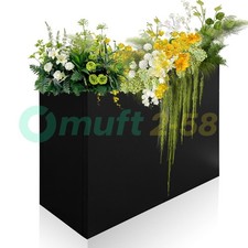 1pcs 12x30x24" Metal Planter Box with Removable Insert Shelf Black Steel Planter