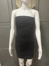 Naked Wardrobe NWT Strapless Ruched Tube Midi Dress Size XS
