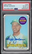 1969 TOPPS #260 REGGIE JACKSON ROOKIE RC PSA 6 AUTO 10