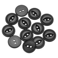 12 StüCk Schwarze Runde NäHknöPfe 18Mm FüR Resin 2-Loch Fischaugen Handwerk