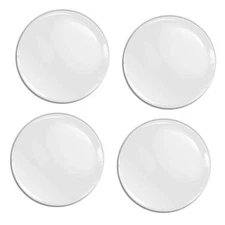 Set of 4 x 50mm Domed 3D Gel Silicone Wheel Centre Cap Sticker White A 5550 