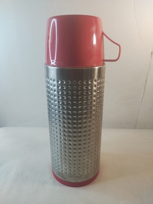 ALADDIN Red Aluminum Rust Proof 1 Quart Vacuum Bottle Thermos